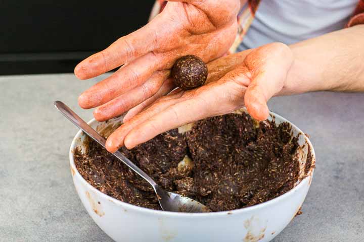 palline di cocco e cioccolato